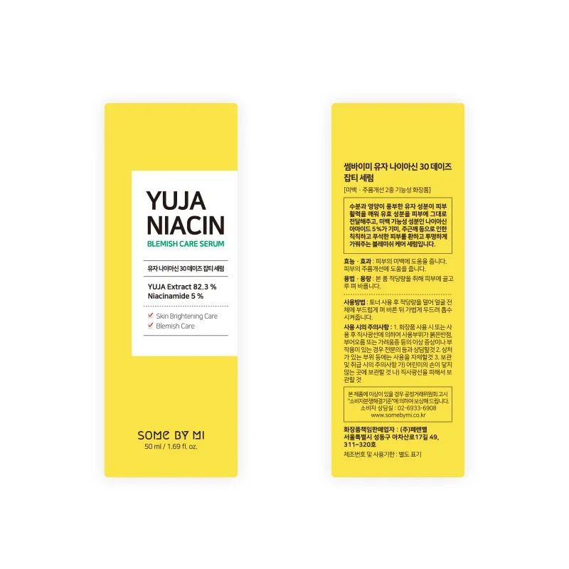 Korean Skin Care SOME BY MI Yuja Niacin 30 Days Brightening Serums Niacinamide Whiten Miracle Moisturizing Soothing Nourishing