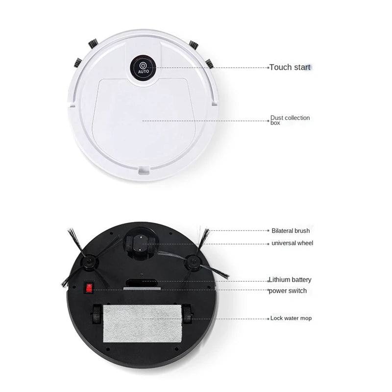 3-In-1 Wet And Dry Robot Vacuum Cleaner Mopping Dust Vacuuming Rechargeable Electric Sweeper Smart Floor Vacuum Cleaner
