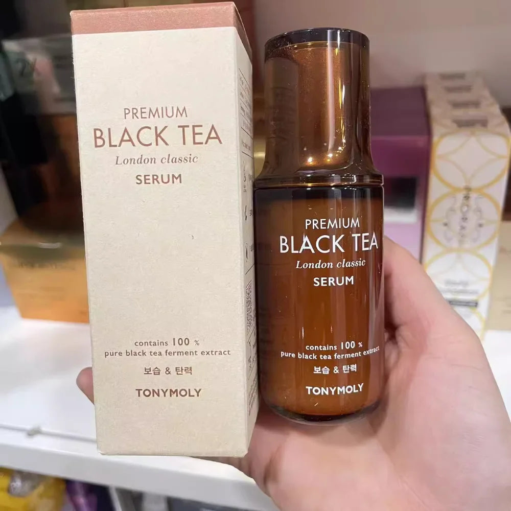 Korea Tonymoly Premium Black Tea London Classic Serum Black Yeast Essence Moisturizing Anti-Wrinkle Brighten Skin Whitening Care