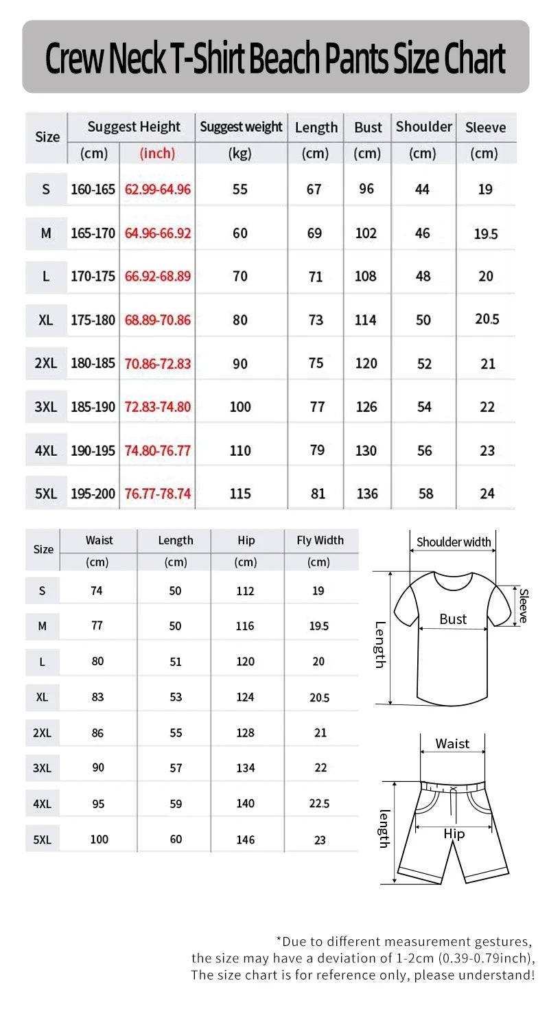 Cool 3D stitching men's short-sleeved T-shirt shorts summer running sports suit casual Harajuku niche vacation two-piece suit