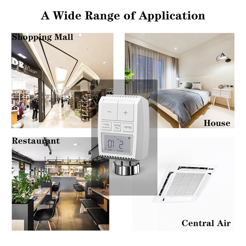 Tuya Smart Zigbee Radiator Actuator TRV Programmable Thermostatic Radiator Valve App Remote Temperature Controller Easy To Use