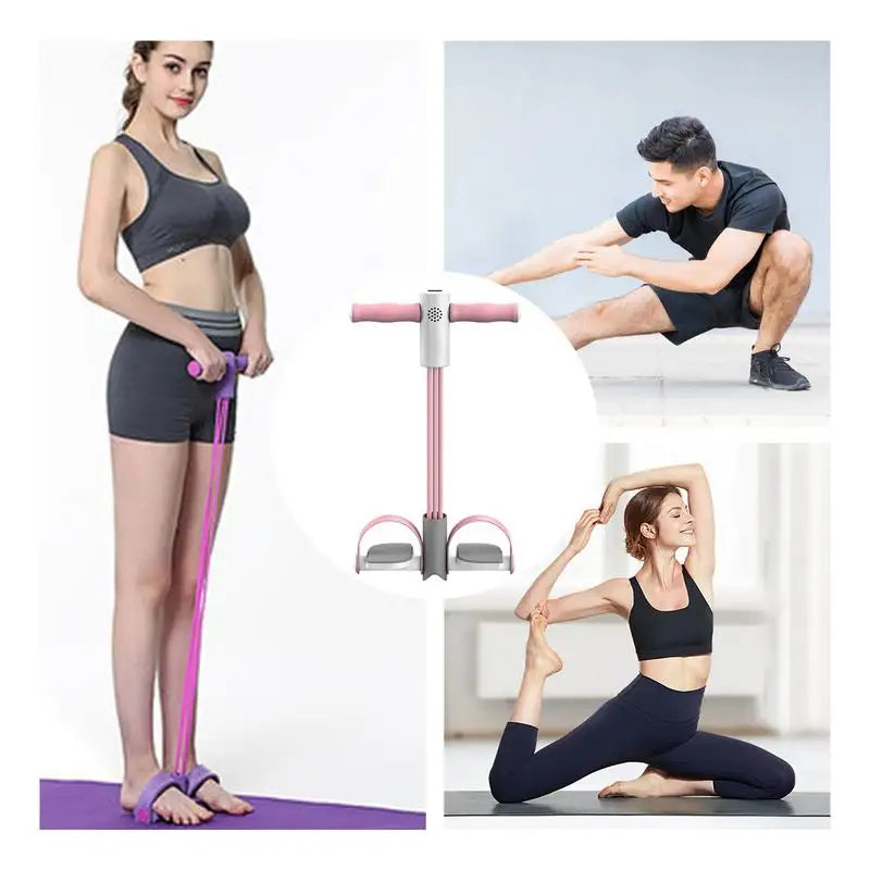 Pedal Tension Rope Smart 6-Tubes Sit Up Exercise Equipment Yoga Strap Bodybuilding Expander Puller Strength Training Tension