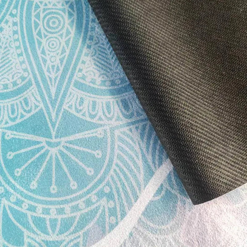 Ultra-thin Folding Yoga Mat Natural Rubber Suede Print Exercise Portable Sweat-absorbing Meditation Aesthetics DIY 183*68*0.1cm