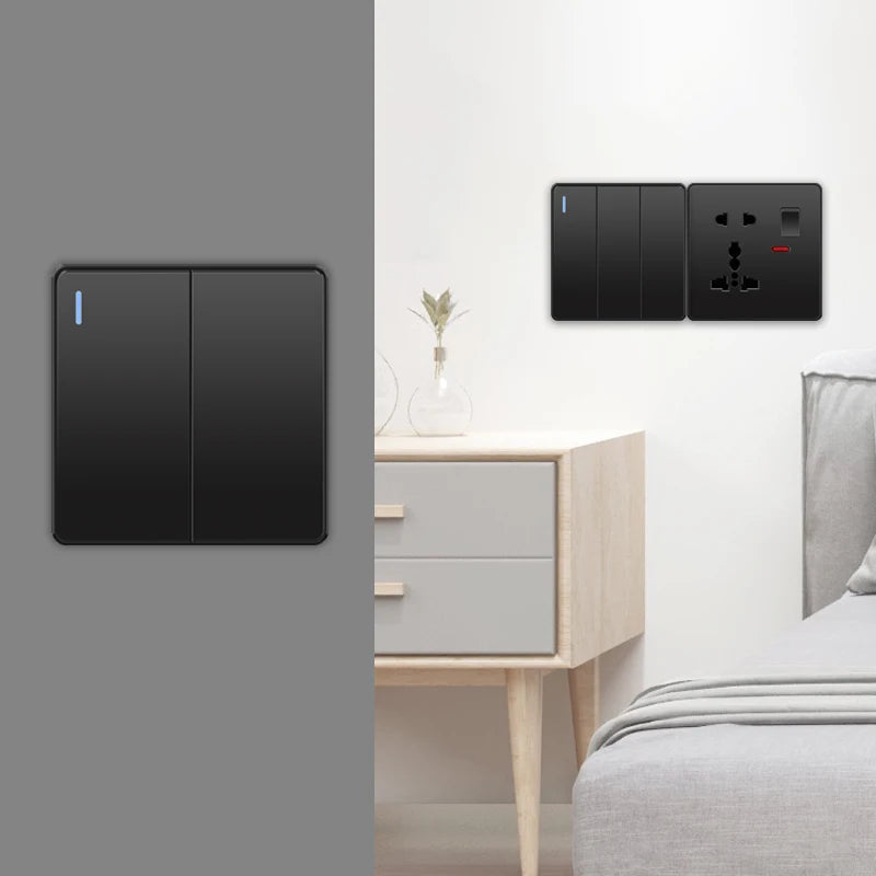 Universal Black USB Type-C 18W Smart Fast Charging Socket Double 5-pin Power Plug,UK Electrical Internationa Wall Light Switch