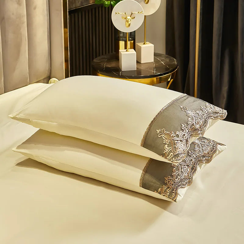 Satin Euro Bed Linen Twin Queen King Size Bedding Set Jacquard Bedding Set Luxury Duvet Cover Set Nordic Bed for Home Comfort