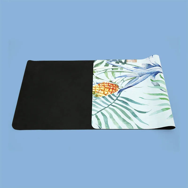 Ultra-thin Folding Yoga Mat Natural Rubber Suede Print Exercise Portable Sweat-absorbing Meditation Aesthetics DIY 183*68*0.1cm
