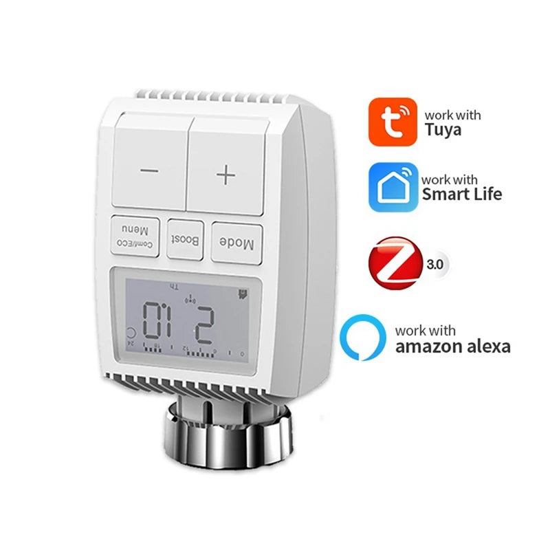 Tuya Smart Zigbee Radiator Actuator TRV Programmable Thermostatic Radiator Valve App Remote Temperature Controller Easy To Use